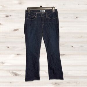 Signature Dark Blackish Blue Modern Bootcut Jeans w Back Pocket Stitching Wm 12
